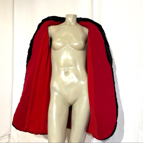 Vintage Red and Black Wool Coat - Picture 10 of 14